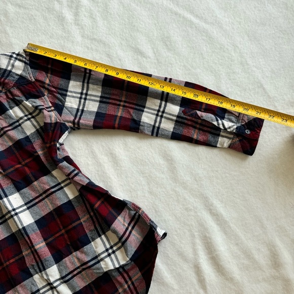 Rails Hunter Flannel Button Down Shirt Burgundy Blue White Plaid Print Size M - Picture 11 of 12